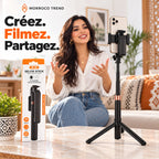 Perche JC-22 en mode trépied pour filmer une vidéo à la maison