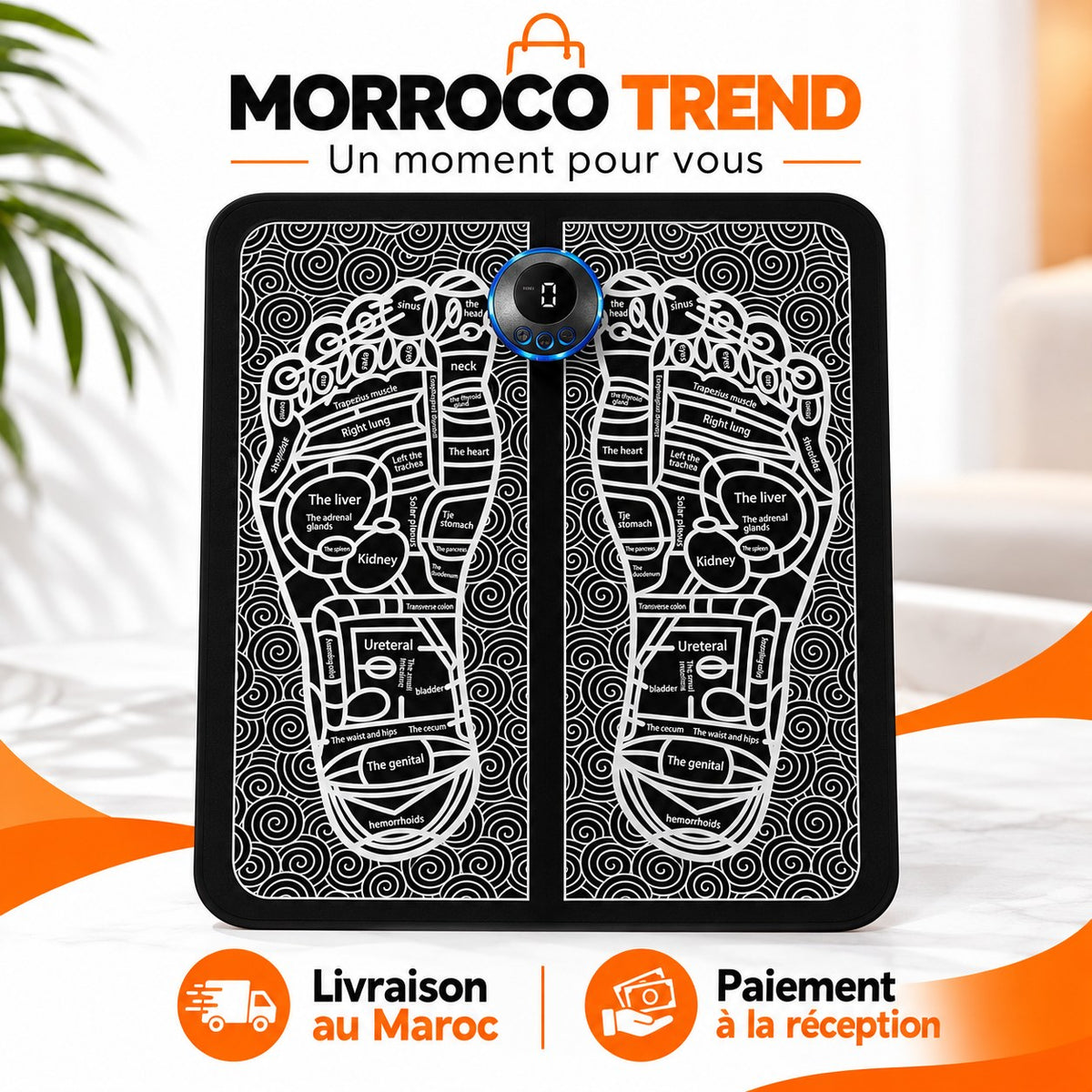 Tapis de massage des pieds électrique EMS avec écran de commande